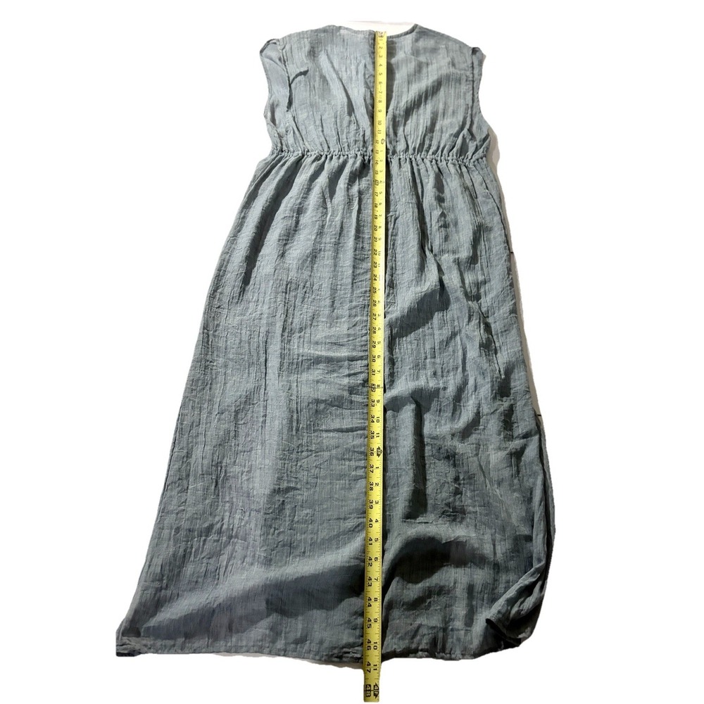 Chambray Dress Womens Tie-Front Midi Cover Up  Classic Sz M Resort Clean Girl - Picture 11 of 12